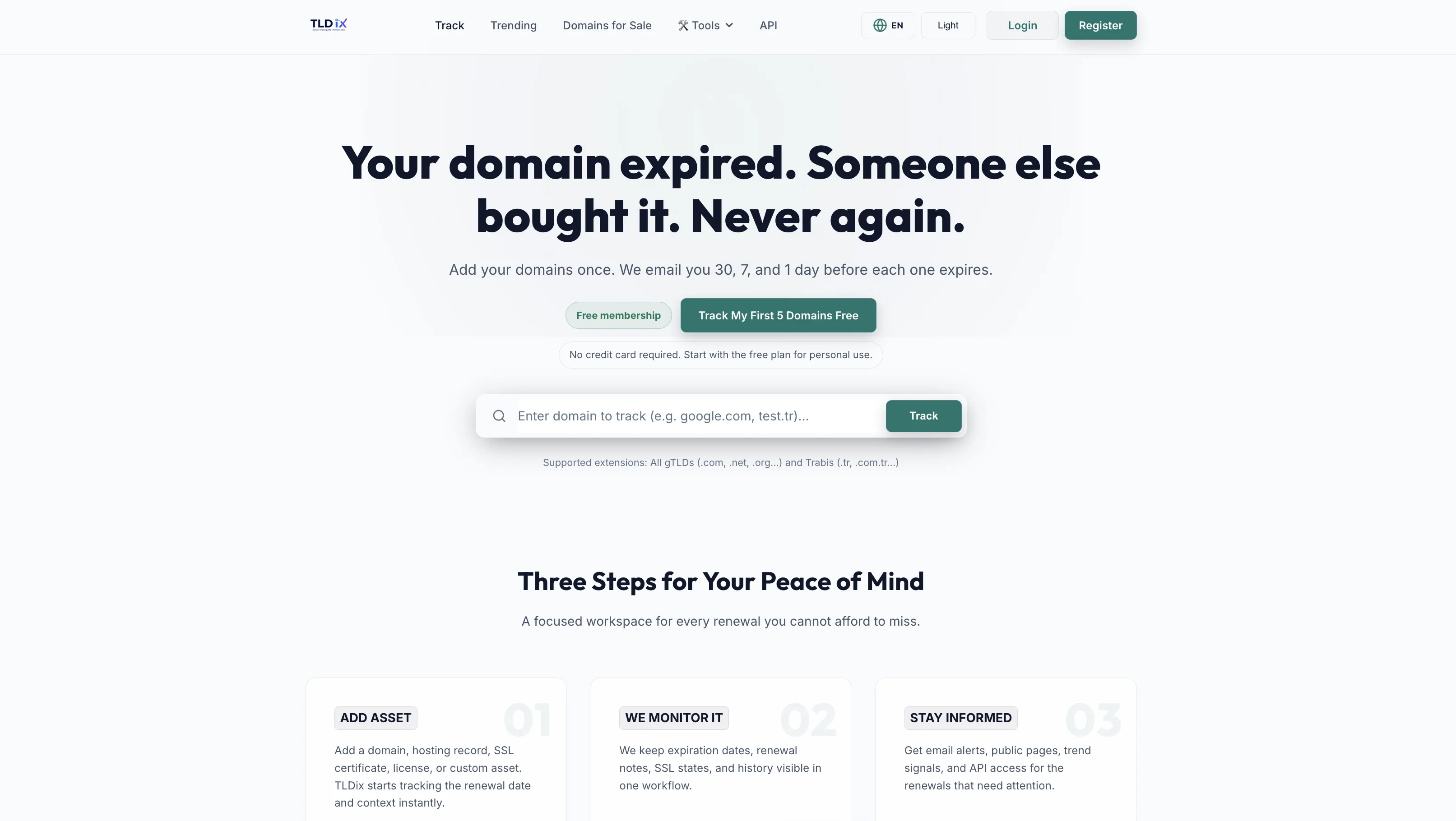 TLDix Domain Monitor & SaaS Takip Sistemi